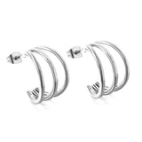 3-Layer C-ring Earrings 2.0*20mm