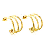 3-Layer C-ring Earrings 2.0*20mm