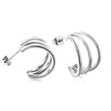 3-Layer C-ring Earrings 2.0*20mm