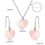 12.6*12.6mm Heart Pink Natural Stone Set