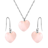 12.6*12.6mm Heart Pink Natural Stone Set