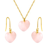 12.6*12.6mm Heart Pink Natural Stone Set