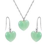 12.6*12.6mm Heart Green Natural Stone Set