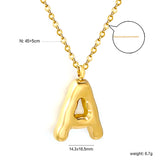 A~Z Bubble Letter Pendant Necklace 45+5cm