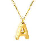 A~Z Bubble Letter Pendant Necklace 45+5cm