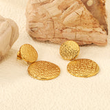 14.4mm Small Round + 22.3mm Large Round Textured Stud Earrings