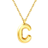 A~Z Bubble Letter Pendant Necklace 45+5cm