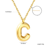 A~Z Bubble Letter Pendant Necklace 45+5cm