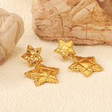 14mm Textured Small Star + 21.3mm Textured Large Star Stud Earrings