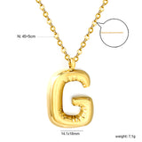 A~Z Bubble Letter Pendant Necklace 45+5cm