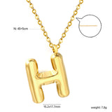 A~Z Bubble Letter Pendant Necklace 45+5cm