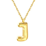 A~Z Bubble Letter Pendant Necklace 45+5cm