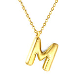 A~Z Bubble Letter Pendant Necklace 45+5cm