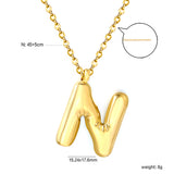 A~Z Bubble Letter Pendant Necklace 45+5cm