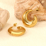 Hollow fat hook earrings 25.4*28mm gold color