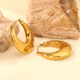 35mm gold-colored hollow crescent moon earrings