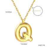 A~Z Bubble Letter Pendant Necklace 45+5cm