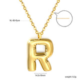 A~Z Bubble Letter Pendant Necklace 45+5cm