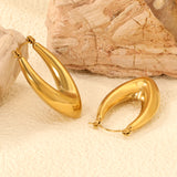 Hollow fat V-shaped earloop 22.2*33.4mm gold color