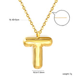 A~Z Bubble Letter Pendant Necklace 45+5cm