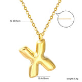 A~Z Bubble Letter Pendant Necklace 45+5cm