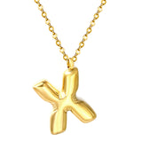 A~Z Bubble Letter Pendant Necklace 45+5cm