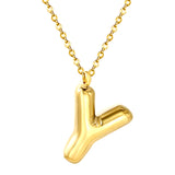 A~Z Bubble Letter Pendant Necklace 45+5cm