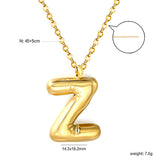 A~Z Bubble Letter Pendant Necklace 45+5cm