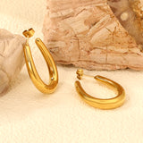 Hollow Golden U-shaped Earring 25.2*30mm