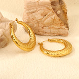 Hollow open round snake earrings 40mm gold color