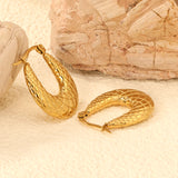 20.2*22mm U-shaped texture earrings gold color