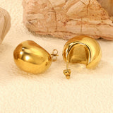 Fat Arc Goldtone Stud Earrings 17.8*22.7mm