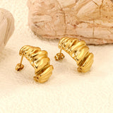 Half Shaped Stud Earrings 12*22mm