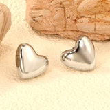 Heart-shaped gold-colored stud earrings 18*16.6mm