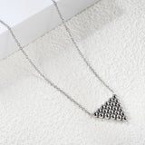 17.8*15.7mm Triangle Steel Bead Pendant Necklace 45+5cm