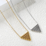 17.8*15.7mm Triangle Steel Bead Pendant Necklace 45+5cm