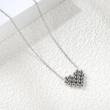 17*14.4mm heart shaped steel bead pendant necklace 45+5cm