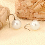 White Pearl Golden Earrings 14mm