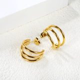 3-Layer C-ring Earrings 2.0*20mm