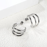 3-Layer C-ring Earrings 2.0*20mm