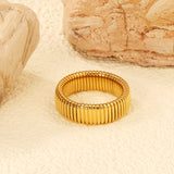 7mm Stainless Steel Gold Color Ring