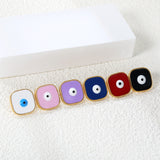 Lace Square with Multi-color Eyelets Multi-color Bottom Oil Drop Earrings 16.5*16.5mm