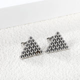 Triangle Steel Bead Earrings 17.8*15.7mm