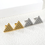 Triangle Steel Bead Earrings 17.8*15.7mm