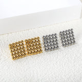 Square Steel Bead Earrings 15*15mm