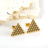 Triangle Steel Bead Earrings 17.8*15.7mm