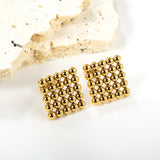 Square Steel Bead Earrings 15*15mm