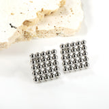 Square Steel Bead Earrings 15*15mm