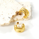 Double C-shaped Earrings 9*15.4mm