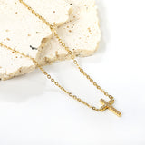 10*15mm cross with white diamond pendant necklace 42+5cm